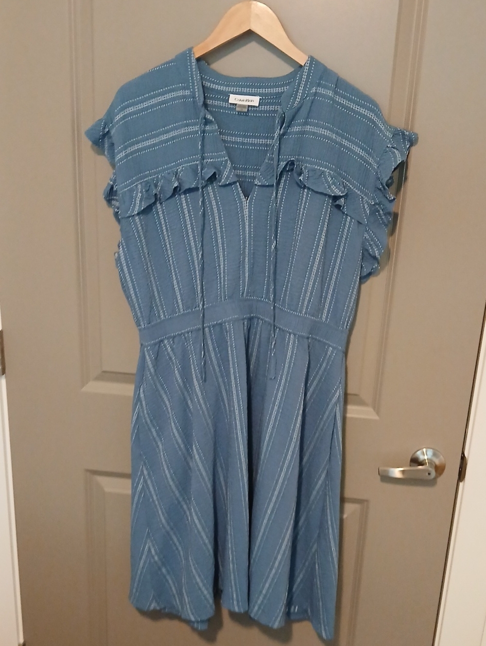 Calvin Klein Blue Patterned Dress